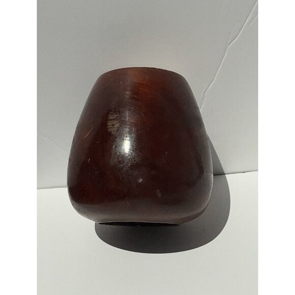 3.75” Petit Carved Wood Vase, Wall Snug Flat Side - Picture 12 of 16